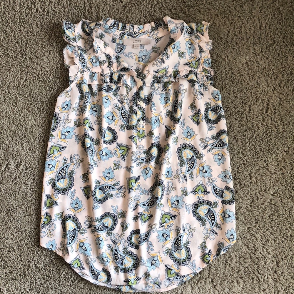 Loft pale pink paisley print blouse